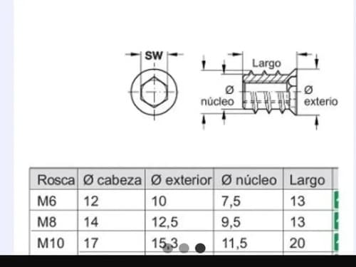 Insertos Roscados Para Madera Rosca 1/4  10 Unidades